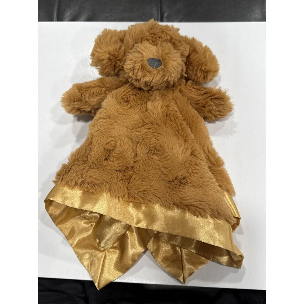 Cloud Island Brown Puppy Dog Baby Lovey Plush Satin Security Blanket J36